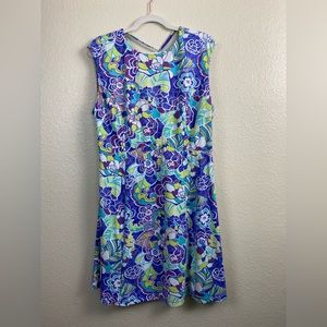 Title Nine Diamalete Athleisure Floral Boho Outdoor Nylon Stretch Mini Dress XL